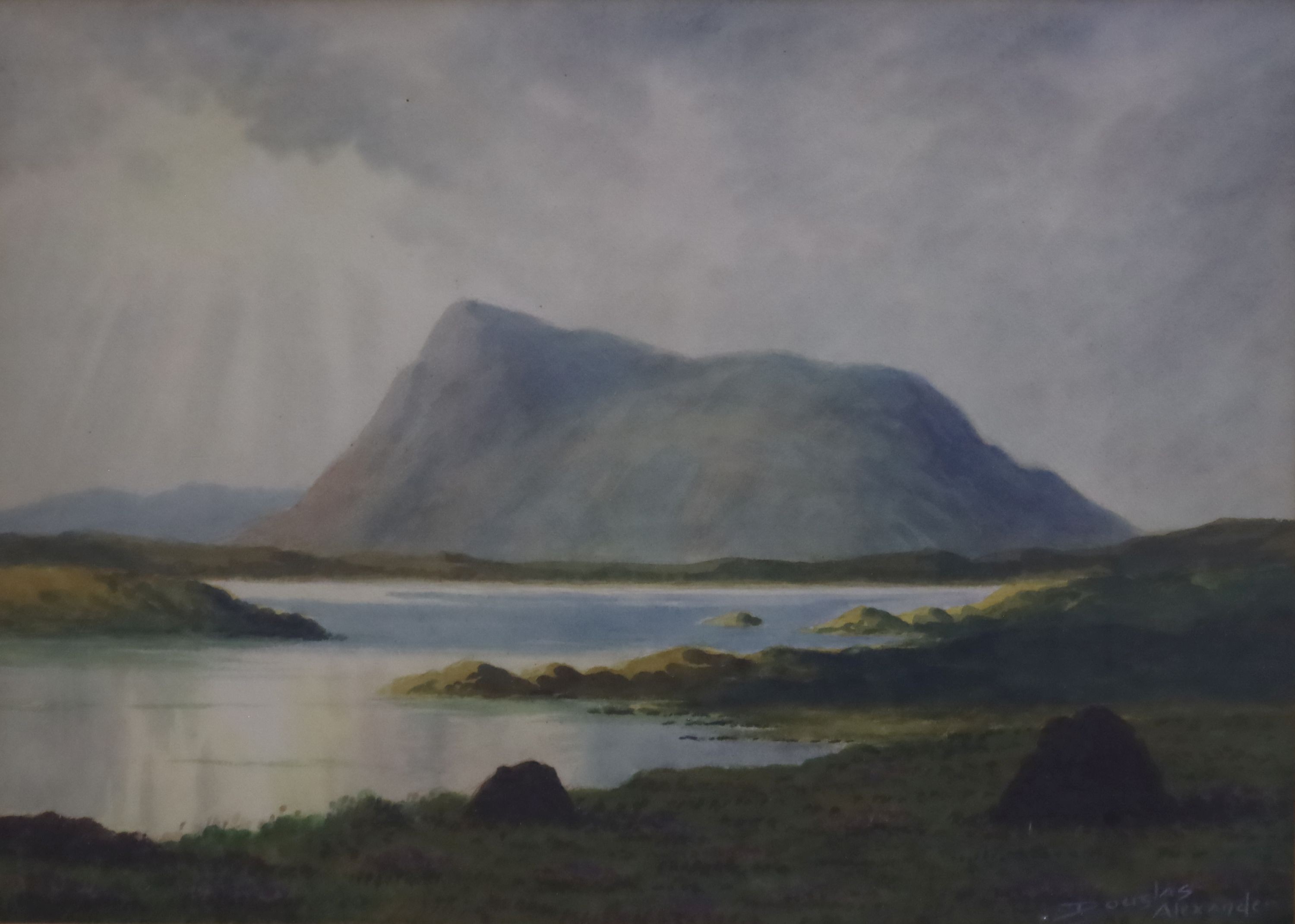 Douglas Alexander R.H.A (1871-1945), watercolour, Lake and mountain, Donegal, signed, 38 x 53cm